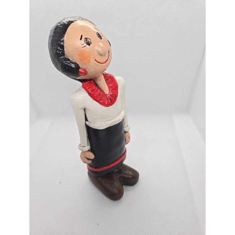 Vtg Popeye Olive Oyl Ceramic Figurine Sailor 6" Tall Signed On Bottom - Picture 3 of 10